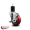 Service Caster 3.5'' Red Poly Swivel 1-3/4'' Expanding Stem Caster with Brake SCC-EX20S3514-PPUB-RED-TLB-134 - alternate 4